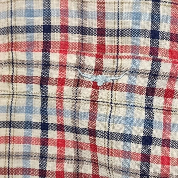 RM Williams Mens Western Button Up Plaid Shirt Linen Ranch Short Sleeve Size XXL - Picture 3 of 9